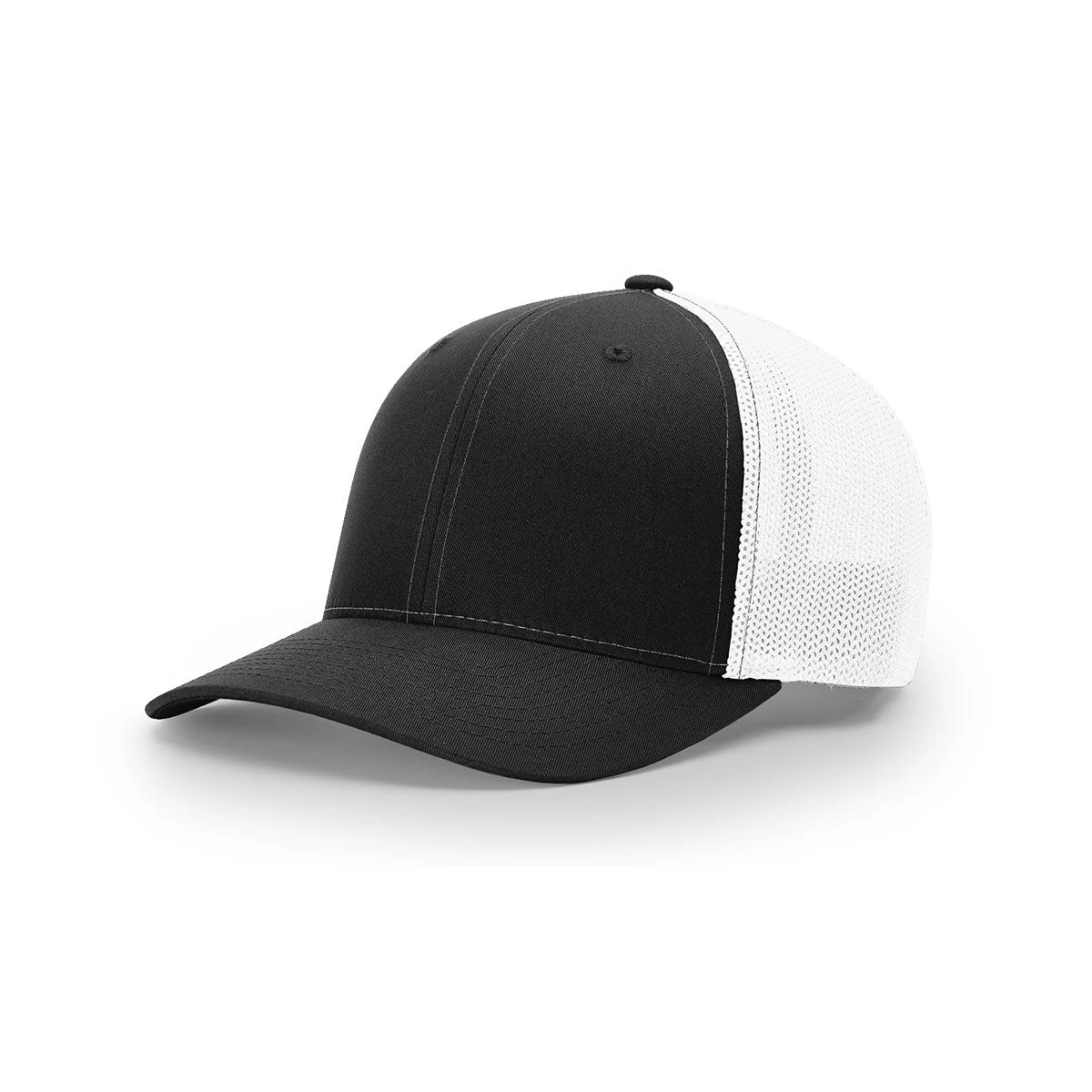 Richardson Black/White Mesh Back Split Trucker R-Flex Hat 1 Richardson Black/White Mesh Back Split Trucker R-Flex Hat
