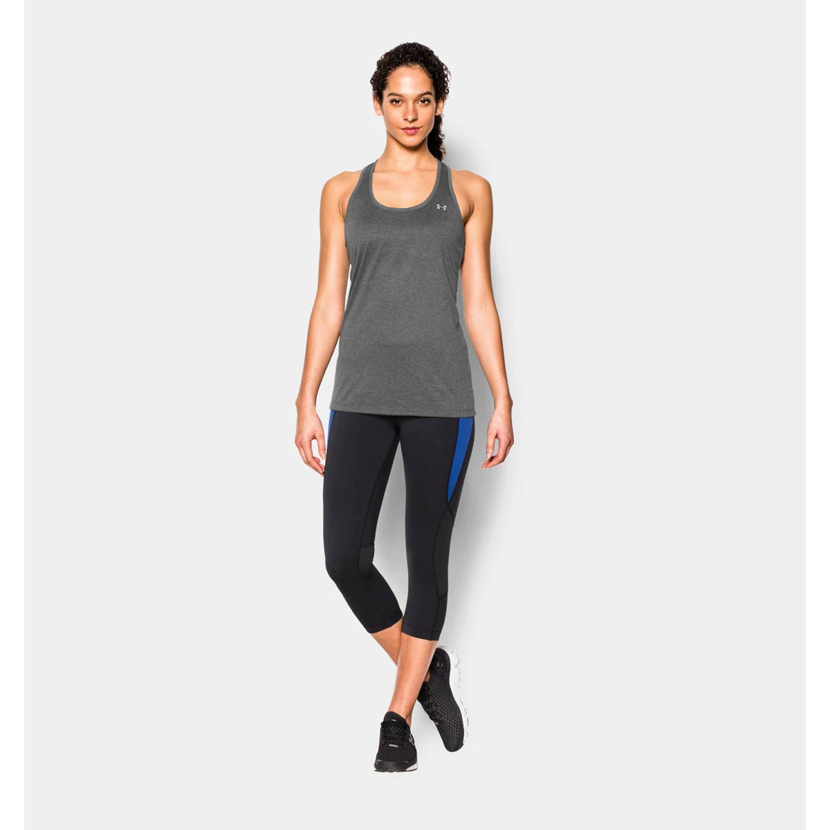 Under Armour Women's Carbon Heather UA Tech Tank 2 Under Armour Women's Carbon Heather UA Tech Tank - Image 2