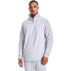 Under Armour Men's Mod Grey/White Command 1/4 Zip -Best Clothing Shop 1360712 Mod Grey White HTF