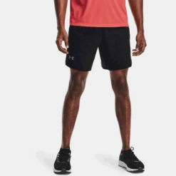 Under Armour Men's Black UA Launch Run 7" Shorts -Best Clothing Shop 1361493 001 Model Front