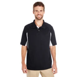 Holloway Men's Black/White Avenger Short-Sleeve Polo