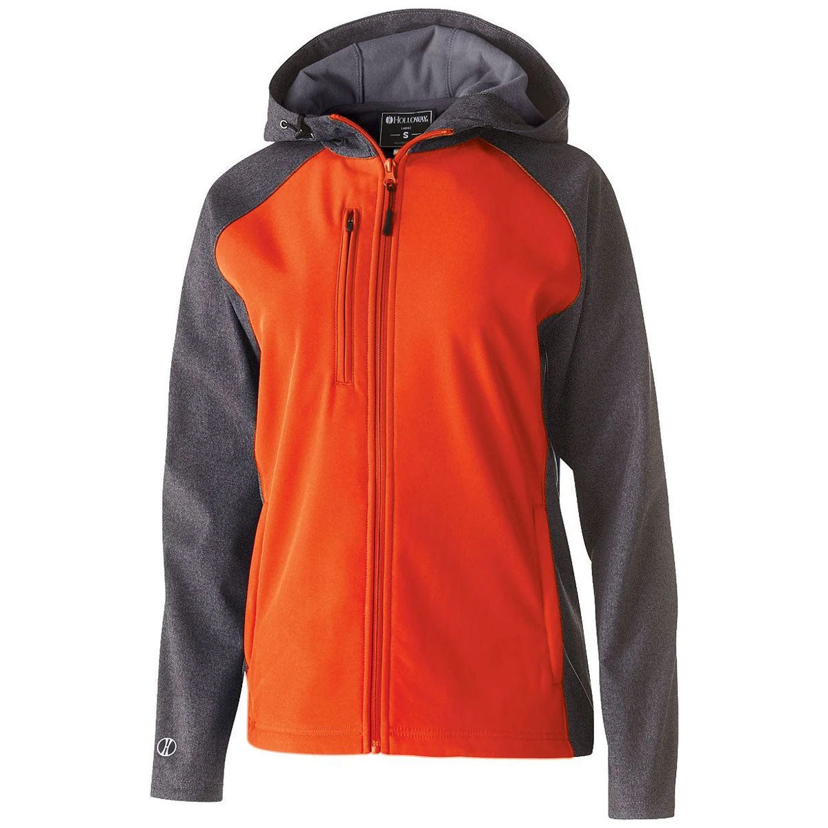 Holloway Women's Carbon Print/Orange Raider Softshell Jacket 1 Holloway Women's Carbon Print/Orange Raider Softshell Jacket