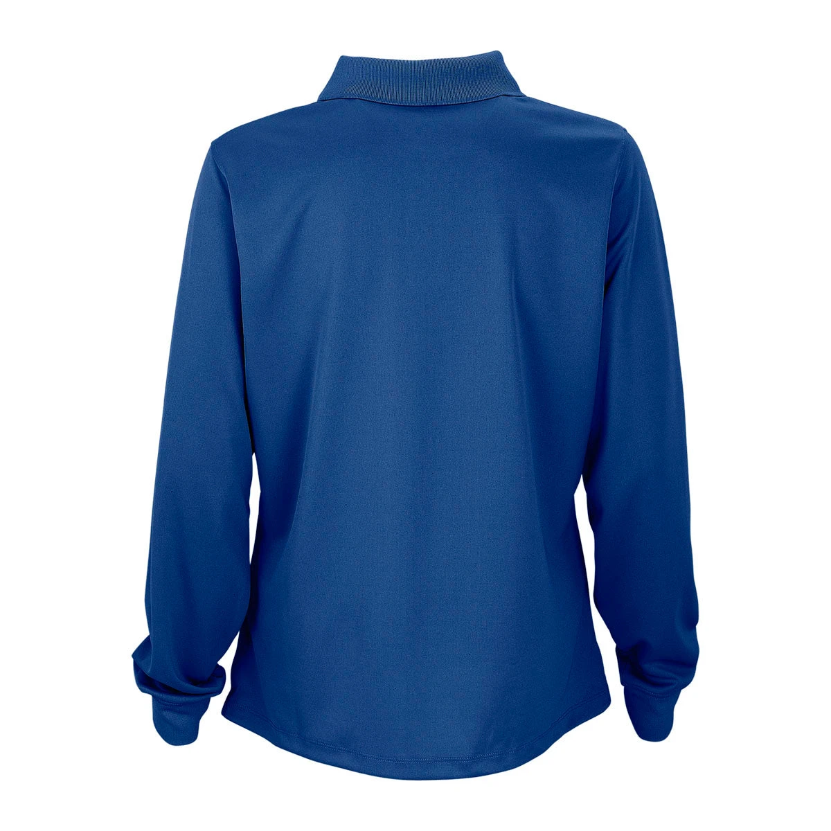 Vantage Women's Royal Omega Long Sleeve Solid Mesh Tech Polo 2 Vantage Women's Royal Omega Long Sleeve Solid Mesh Tech Polo - Image 2