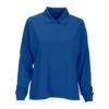 Vantage Women's Royal Omega Long Sleeve Solid Mesh Tech Polo