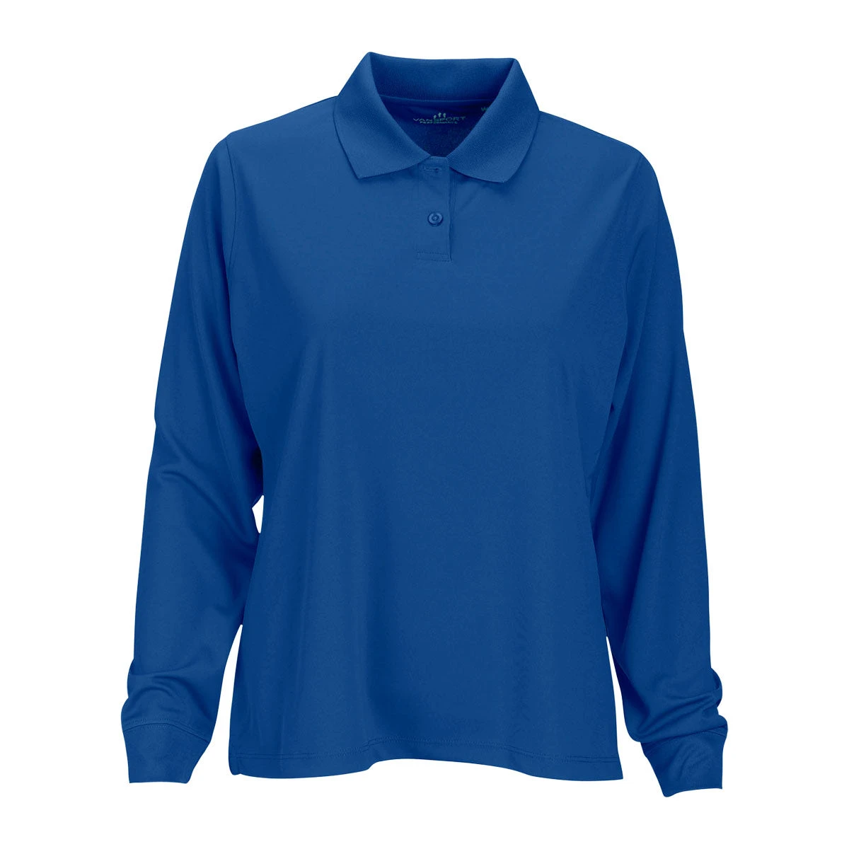 Vantage Women's Royal Omega Long Sleeve Solid Mesh Tech Polo 1 Vantage Women's Royal Omega Long Sleeve Solid Mesh Tech Polo