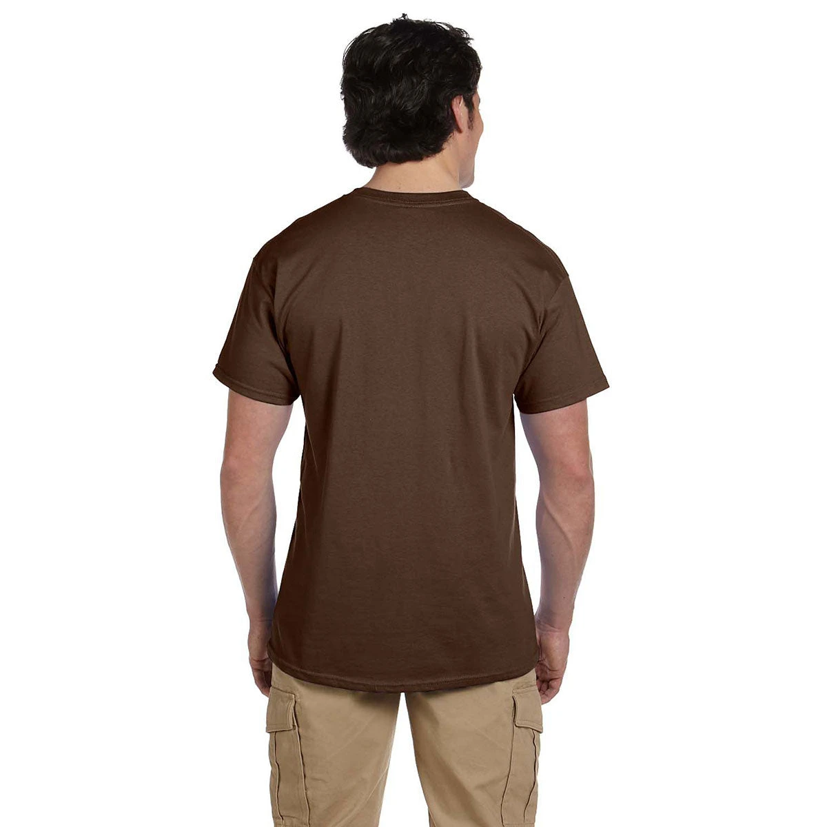 Fruit Of The Loom Men's Chocolate 5 Oz. HD Cotton T-Shirt 2 Fruit Of The Loom Men's Chocolate 5 Oz. HD Cotton T-Shirt - Image 2