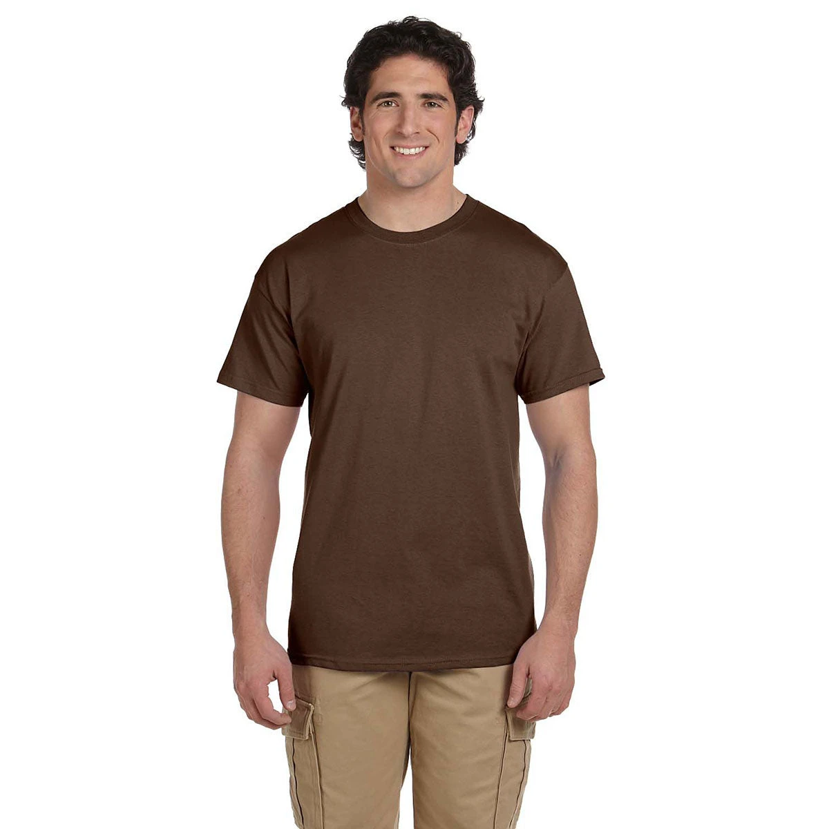 Fruit Of The Loom Men's Chocolate 5 Oz. HD Cotton T-Shirt 1 Fruit Of The Loom Men's Chocolate 5 Oz. HD Cotton T-Shirt