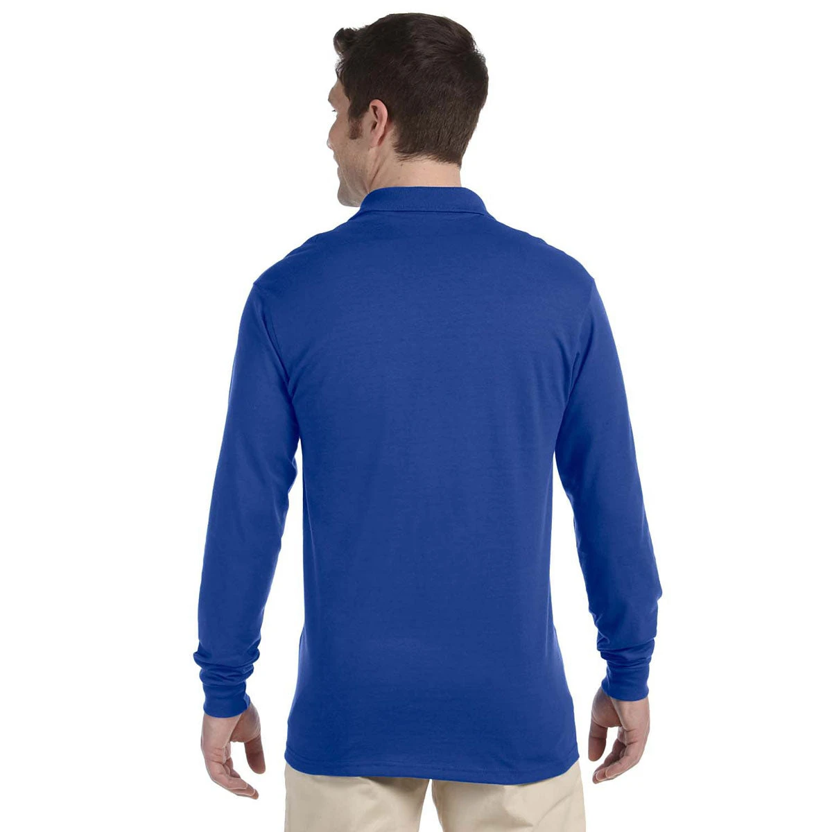 Jerzees Men's Royal 5.6 Oz. Spotshield Long-Sleeve Jersey Polo 2 Jerzees Men's Royal 5.6 Oz. Spotshield Long-Sleeve Jersey Polo - Image 2