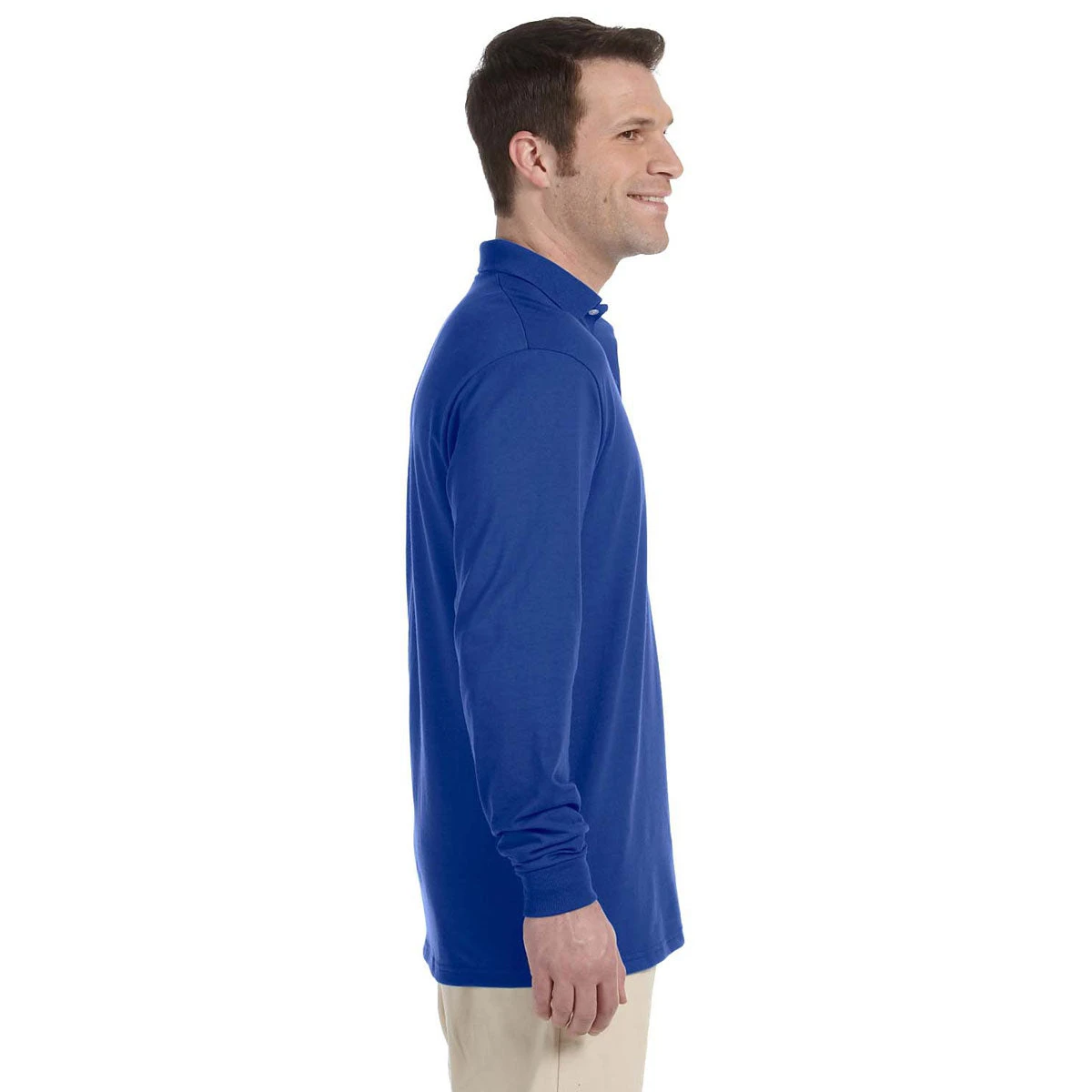 Jerzees Men's Royal 5.6 Oz. Spotshield Long-Sleeve Jersey Polo 3 Jerzees Men's Royal 5.6 Oz. Spotshield Long-Sleeve Jersey Polo - Image 3