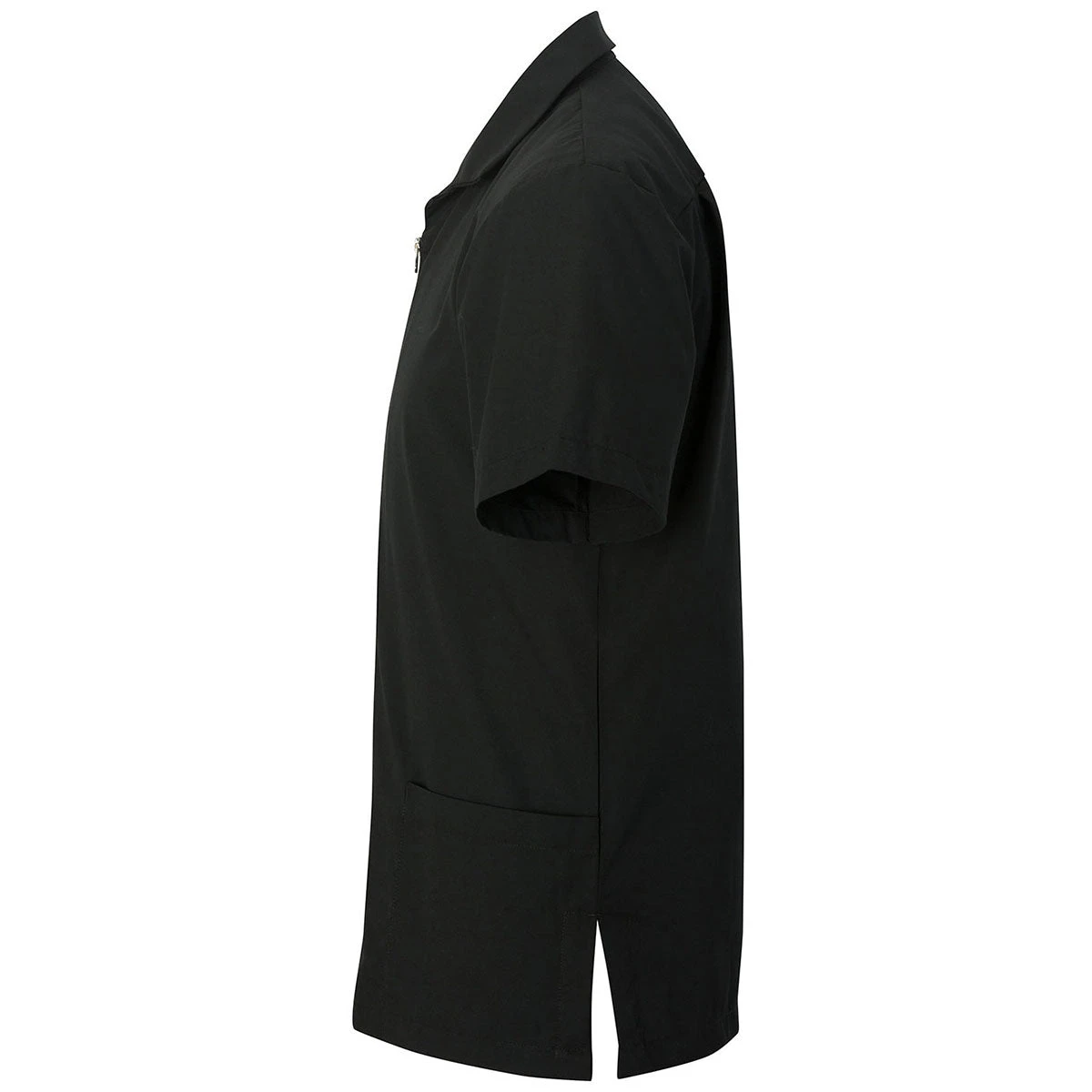 Edwards Men's Black Essential Zip-Front Service Shirt 3 Edwards Men's Black Essential Zip-Front Service Shirt - Image 3