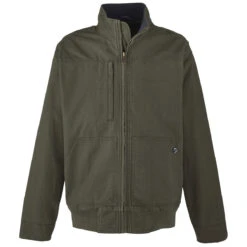 Dri Duck Men's Olive Force Canvas Bomber Jacket