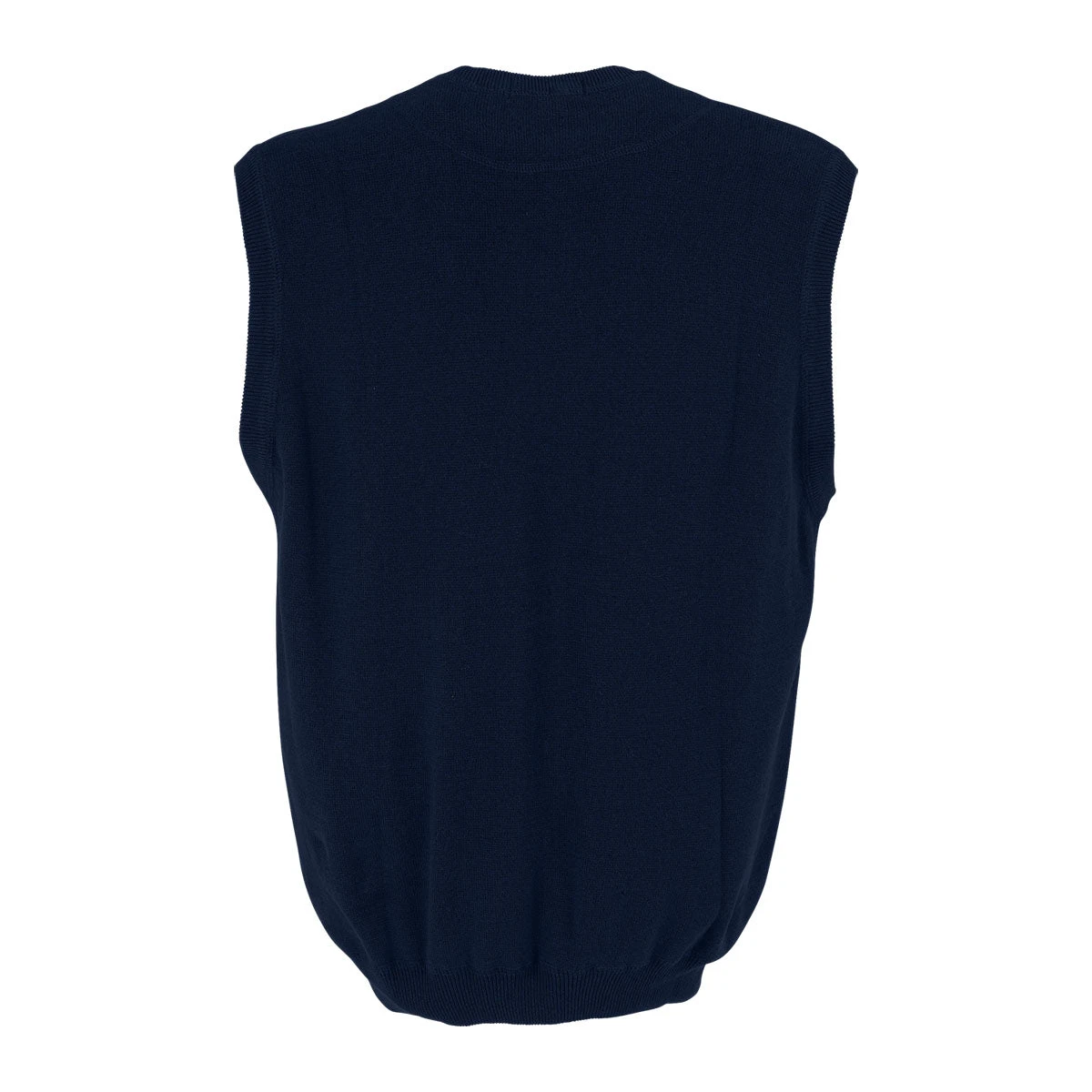 Vantage Men's Navy Milano Knit Sweater Vest 2 Vantage Men's Navy Milano Knit Sweater Vest - Image 2