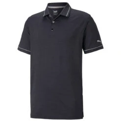 Puma Golf Men's Puma Black Cloudspun Monarch Golf Polo (LS)