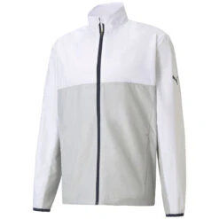 Puma Golf Men's Bright White/High Rise First Mile Wind Golf Jacket