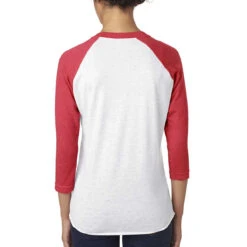 Next Level Unisex Vintage Red/Heather White Triblend 3/4-Sleeve Raglan Tee -Best Clothing Shop 6051 Vintage Red Heather White HTB