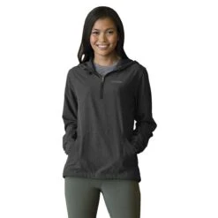 Vantage Women's Charcoal Pullover Stretch Anorak -Best Clothing Shop 6106 Charcoal HTF