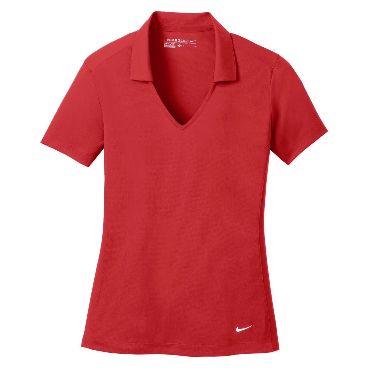 Nike Women's Red Dri-FIT Short Sleeve Vertical Mesh Polo 1 Nike Women's Red Dri-FIT Short Sleeve Vertical Mesh Polo