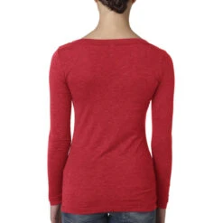 Next Level Women's Vintage Red Triblend Long-Sleeve Scoop Tee -Best Clothing Shop 6731 Vintage Red HTB