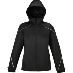 North End Women's Black Angle 3-In-1 Jacket With Bonded Fleece Liner