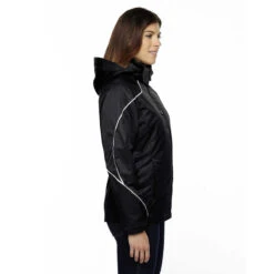 North End Women's Black Angle 3-In-1 Jacket With Bonded Fleece Liner -Best Clothing Shop 78196 Black HTS