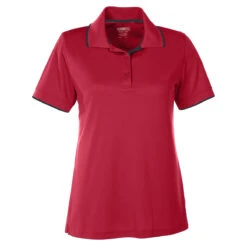 Core 365 Women's Classic Red/Carbon Motive Performance Pique Polo With Tipped Collar