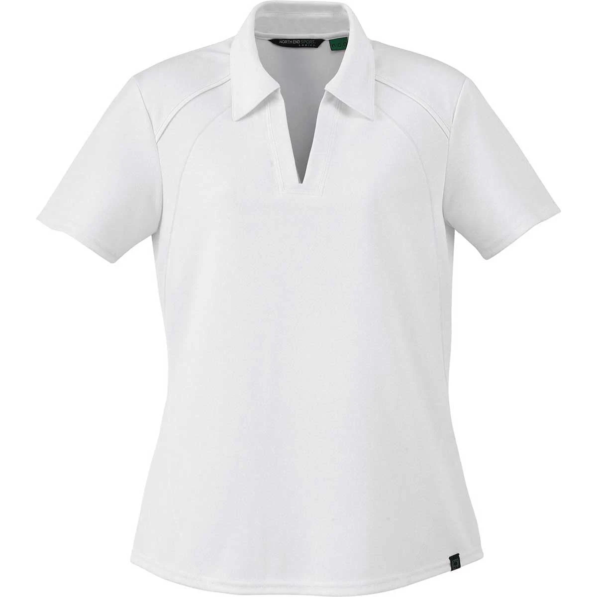 North End Women's White Performance Pique Polo 1 North End Women's White Performance Pique Polo