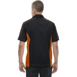 North End Men's Black/Orange Tall Fuse Colorblock Twill Shirt 6 North End Men's Black/Orange Tall Fuse Colorblock Twill Shirt -Best Clothing Shop 87042T Black Orange HTB