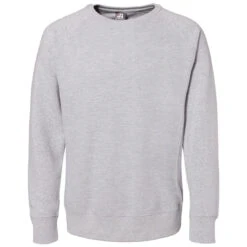 J. America Men's Oxford Ripple Fleece Raglan Crewneck Sweatshirt