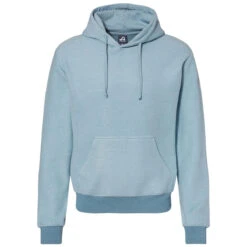J. America Men's Chambray Heather Flip Side Fleece Hooded Pullover