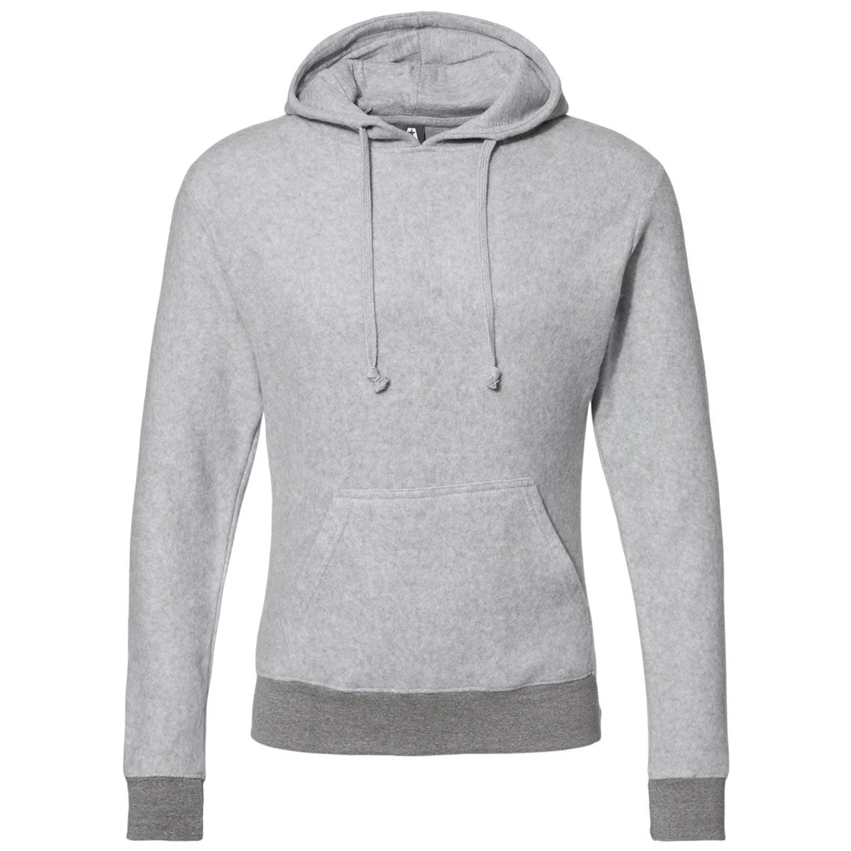J. America Men's Grey Heather Flip Side Fleece Hooded Pullover 1 J. America Men's Grey Heather Flip Side Fleece Hooded Pullover