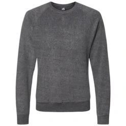 J. America Women's Charcoal Heather Flip Side Fleece Crewneck Pullover