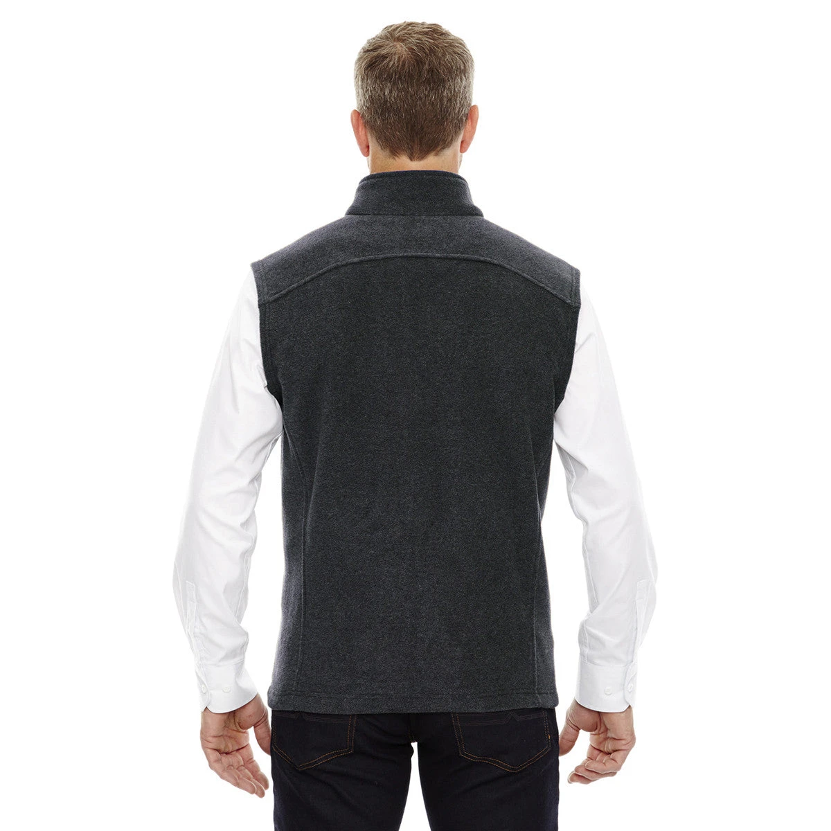 Core 365 Men's Heather Charcoal Tall Journey Fleece Vest 2 Core 365 Men's Heather Charcoal Tall Journey Fleece Vest - Image 2