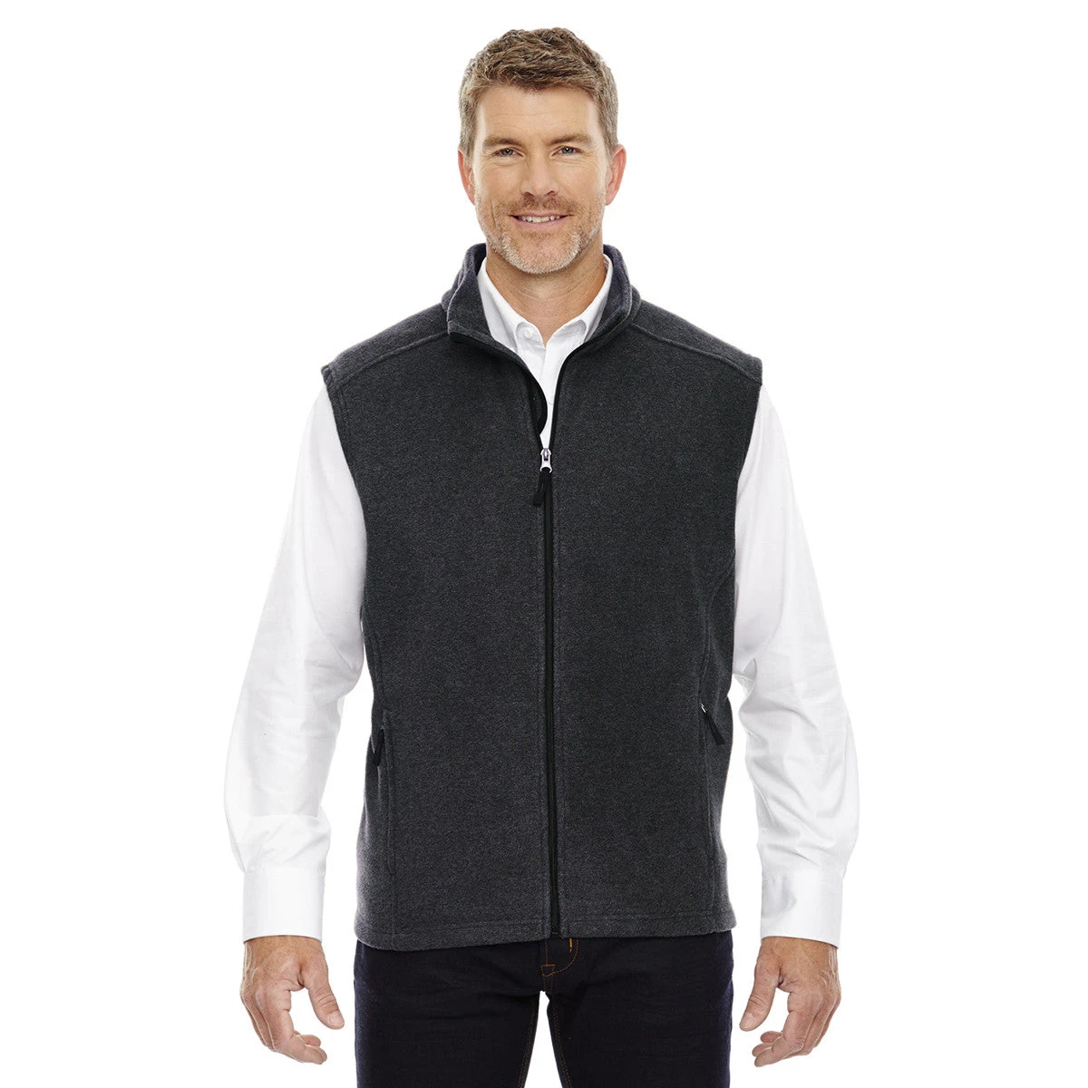 Core 365 Men's Heather Charcoal Tall Journey Fleece Vest 1 Core 365 Men's Heather Charcoal Tall Journey Fleece Vest