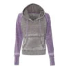 J. America Women's Cement/Very Berry Zen Fleece Raglan Hooded Sweatshirt