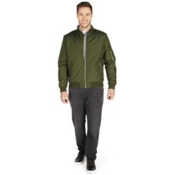 Charles River Men's Olive Quilted Boston Flight Jacket -Best Clothing Shop 9027 284 HTF
