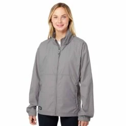 Dri Duck Women's Grey Riley Packable Jacket -Best Clothing Shop 9403 Grey HTF
