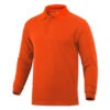 BAW Men's Orange Classic Long Sleeve Pique Polo