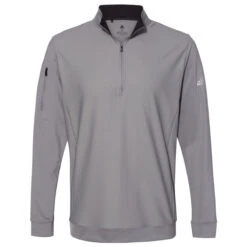 Adidas Men's Grey Three Performance Texture Quarter Zip