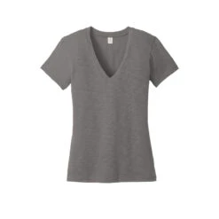 Alternative Apparel Women's Elephant Grey Weathered Slub So-Low V-Neck Tee