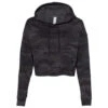 Independent Trading Co. Women's Black Camo Lightweight Cropped Hooded Sweatshirt
