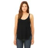 Bella + Canvas Women's Black Flowy Side Slit Tank