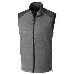 Cutter & Buck Men's Charcoal Heather Tall WeatherTec Cedar Park Vest