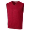 Cutter & Buck Men's Cardinal Red Tall Lakemont V-Neck Vest
