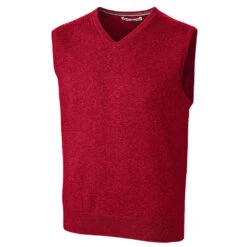 Cutter & Buck Men's Cardinal Red Tall Lakemont V-Neck Vest