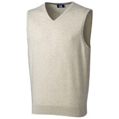 Cutter & Buck Men's Oatmeal Heather Tall Lakemont V-Neck Vest