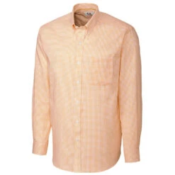 Cutter & Buck Men's College Gold Tall Long Sleeve Epic Easy Care Tattersall Shirt