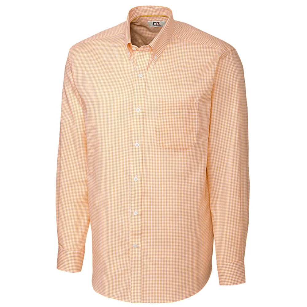 Cutter & Buck Men's College Gold Tall Long Sleeve Epic Easy Care Tattersall Shirt 1 Cutter & Buck Men's College Gold Tall Long Sleeve Epic Easy Care Tattersall Shirt