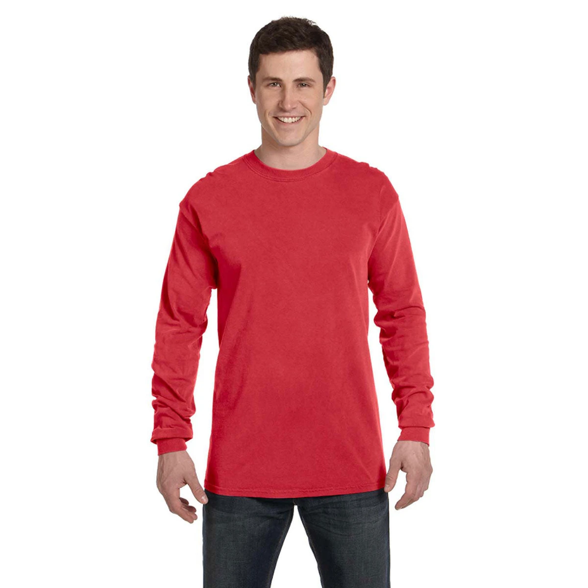 Comfort Colors Men's Red 6.1 Oz. Long-Sleeve T-Shirt 1 Comfort Colors Men's Red 6.1 Oz. Long-Sleeve T-Shirt