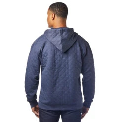 Landway Men's Heather Navy Kingsley Quilted Fleece Hoodie -Best Clothing Shop CF 60 Heather Navy HTB