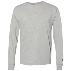 Champion Men's Oxford Grey Premium Fashion Classics Long Sleeve T-Shirt